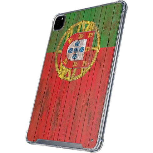 Portuguese Flag Dark Wood iPad Pro 12.9in (2020) Clear Case
